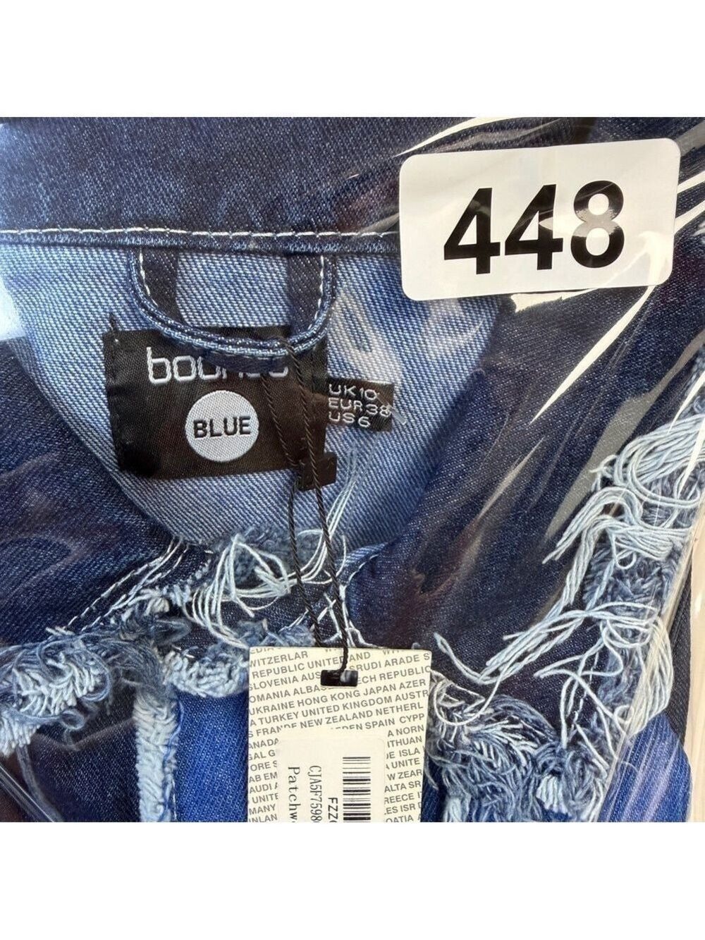 NWT Boohoo NWT Boho/Western patchwork denim jacket size 6 Casual Long Sleeve - Picture 10 of 13